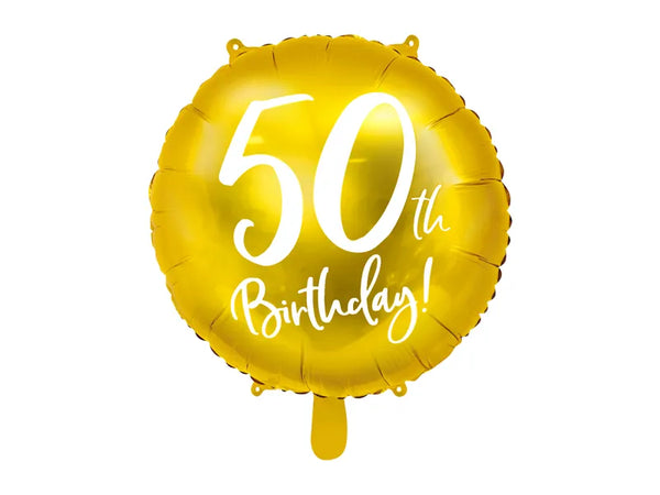 Foil Balloon 50th Birthday, gold