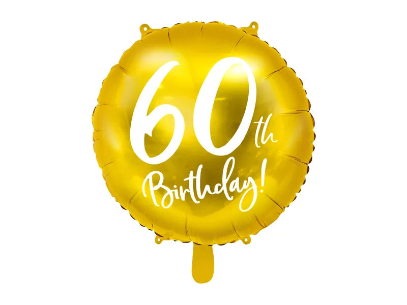 Foil Balloon 60th Birthday, gold