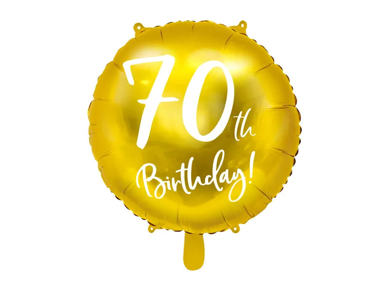 Foil Balloon 70th Birthday, gold