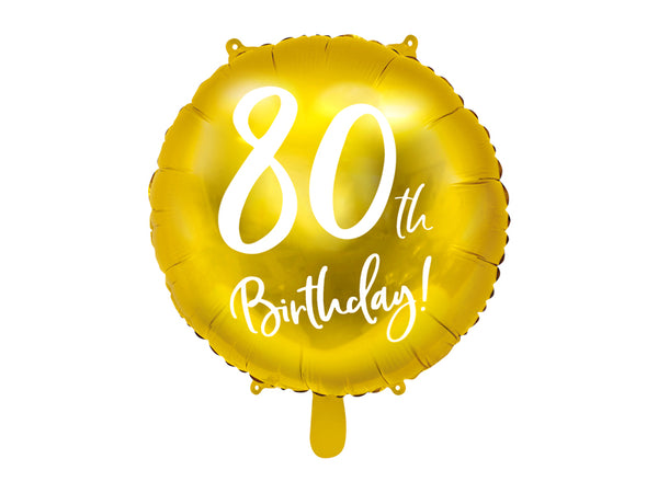 Foil Balloon 80th Birthday, gold