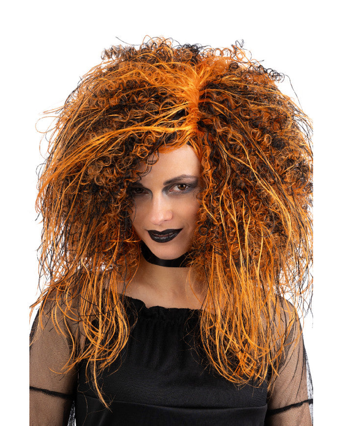 Black and orange pop wig