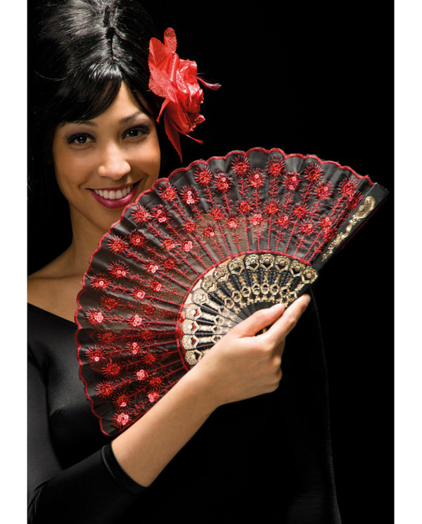Black Fan With Decorations