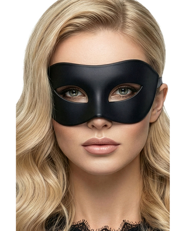 Black plastic domino mask