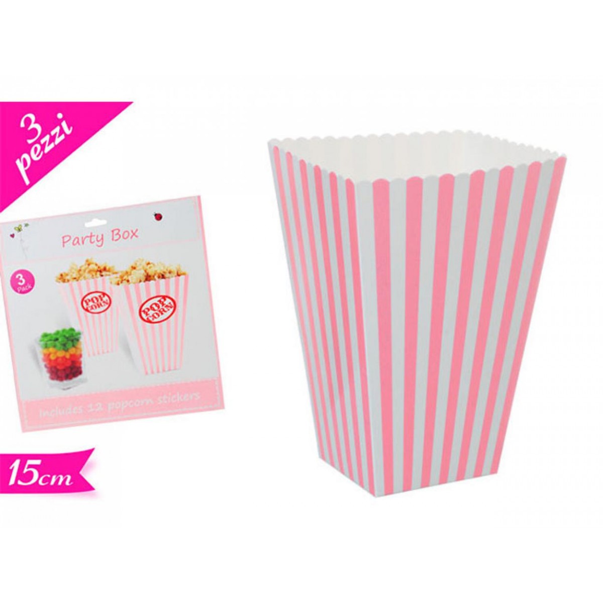 Popcorn boxes - Pack of 3 Pink