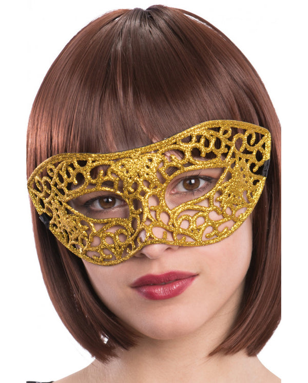 Carved mask gold glitter
