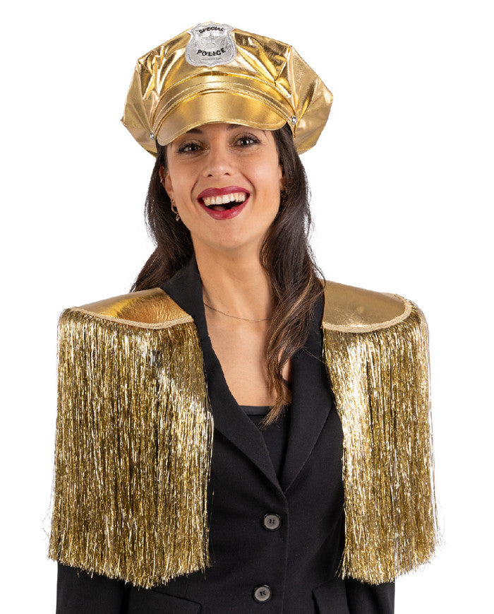 Gold disco police set