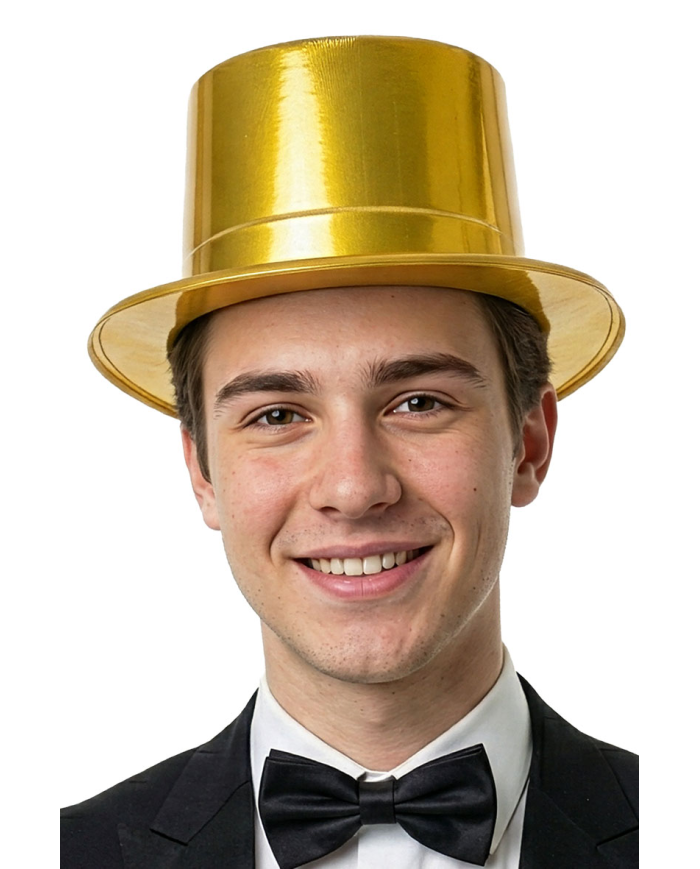 Gold plastic top hat