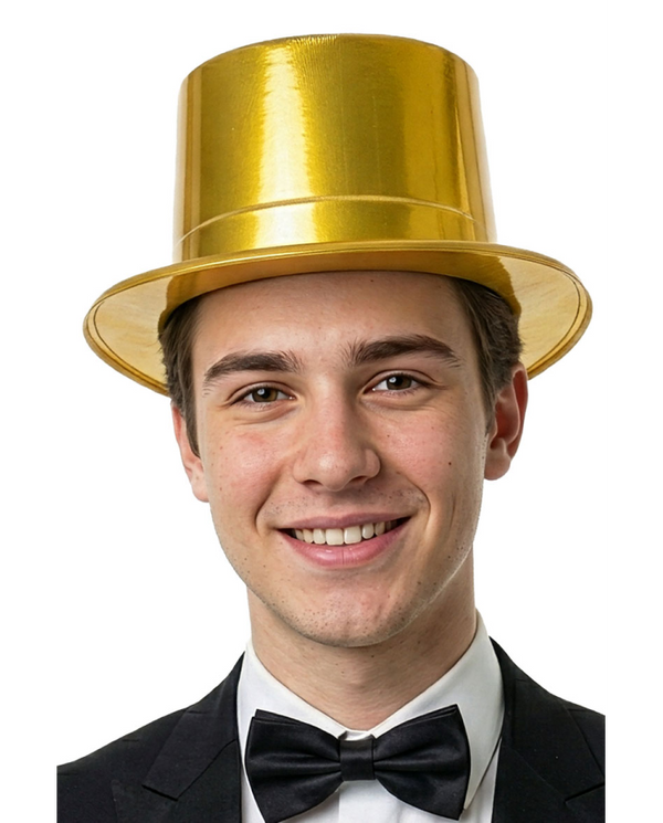 Gold plastic top hat