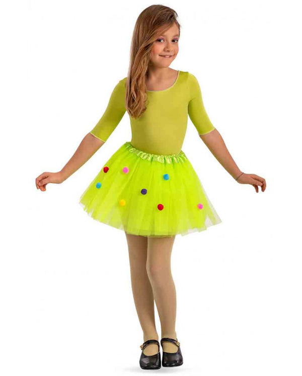 Green Tutu With Multicolor Dots