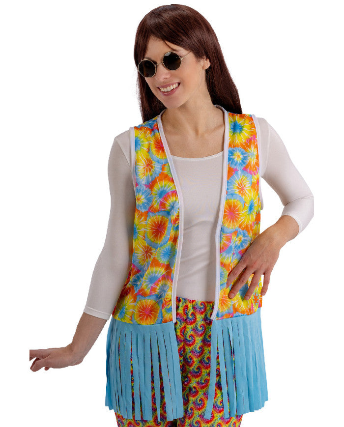 Hippie vest blue one size