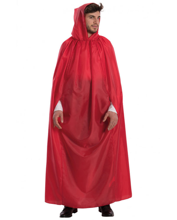 Red Taffetas Cape With Mask