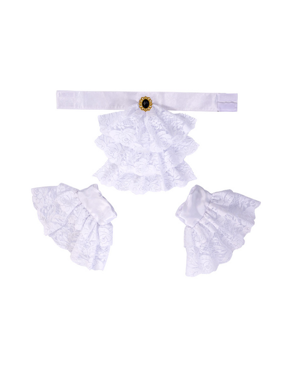 Set with white gorget and wristbands