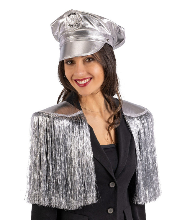 Silver disco police set