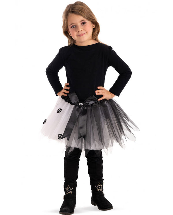 White & Black Tutu With Skulls