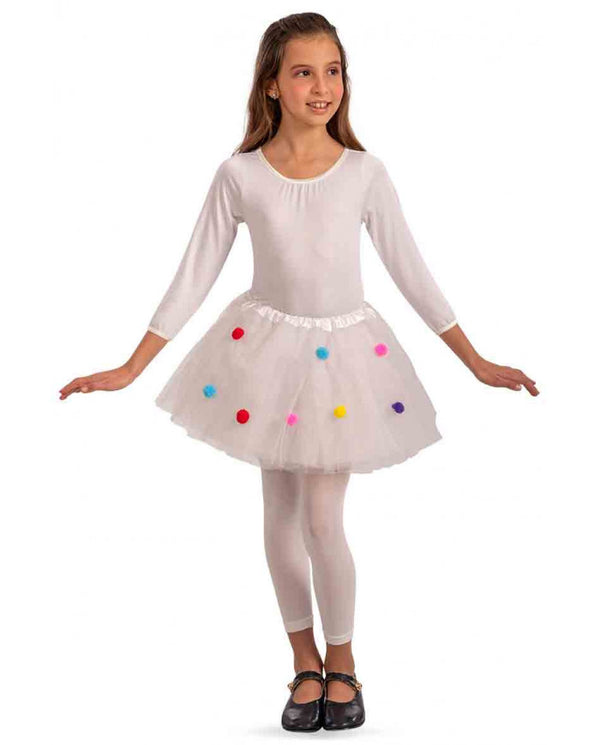 White Tutu With Multicolor Dots