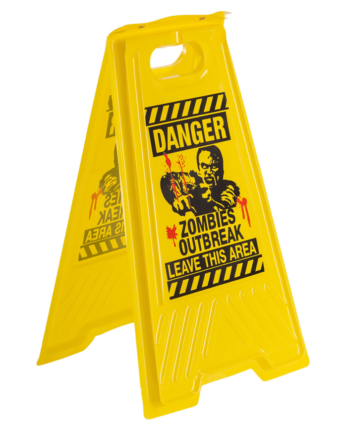Zombie warning sign
