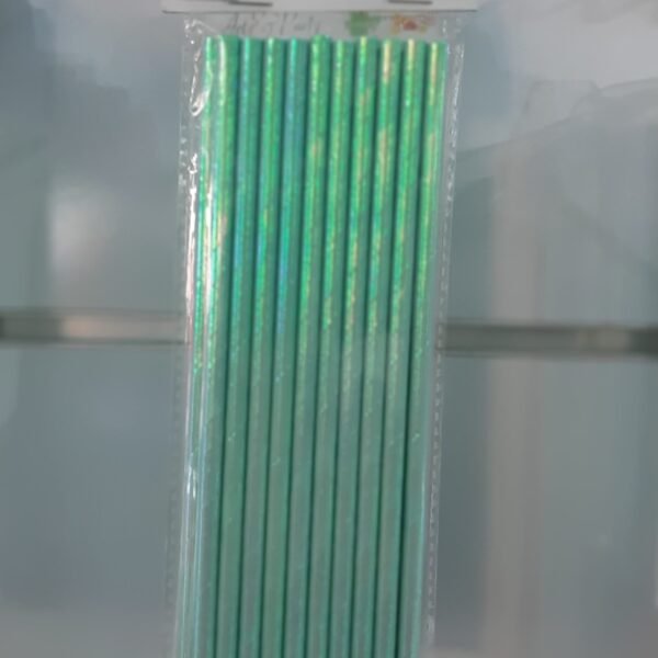 straws green iridescent